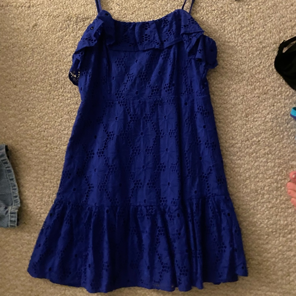 Blue floral lace dress!